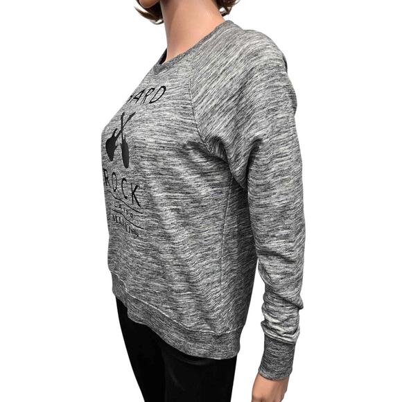 Hard Rock Cafe Orlando MCMLXXI Zipper Back Sweatshirt Sweater S Heather Gray - Picture 6 of 11